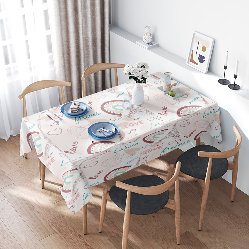 Your Home Textiles - Aşk Tasarımlı Çok Renkli Romantik Masa