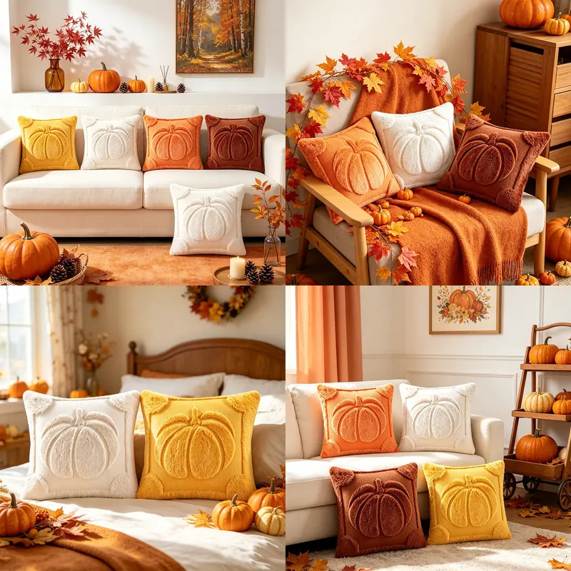 Home Textiles Manufacturer - Sınır ötesi Cadılar Bayramı balkabağı desenli