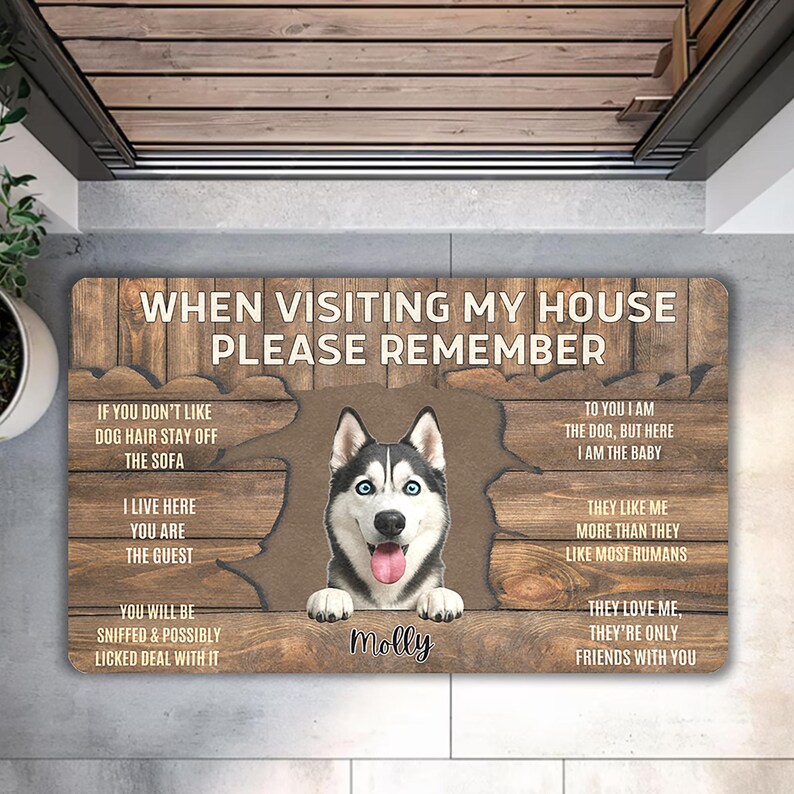 Your Home Textiles - Kişiselleştirilmiş Köpek Portresi Paspas Özel Evcil