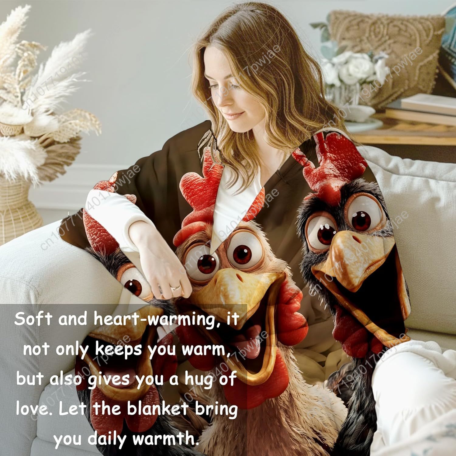 Tavuklar Battaniye Kadınlar iç - Home Textiles Blanket incelemesi ve fiyatı