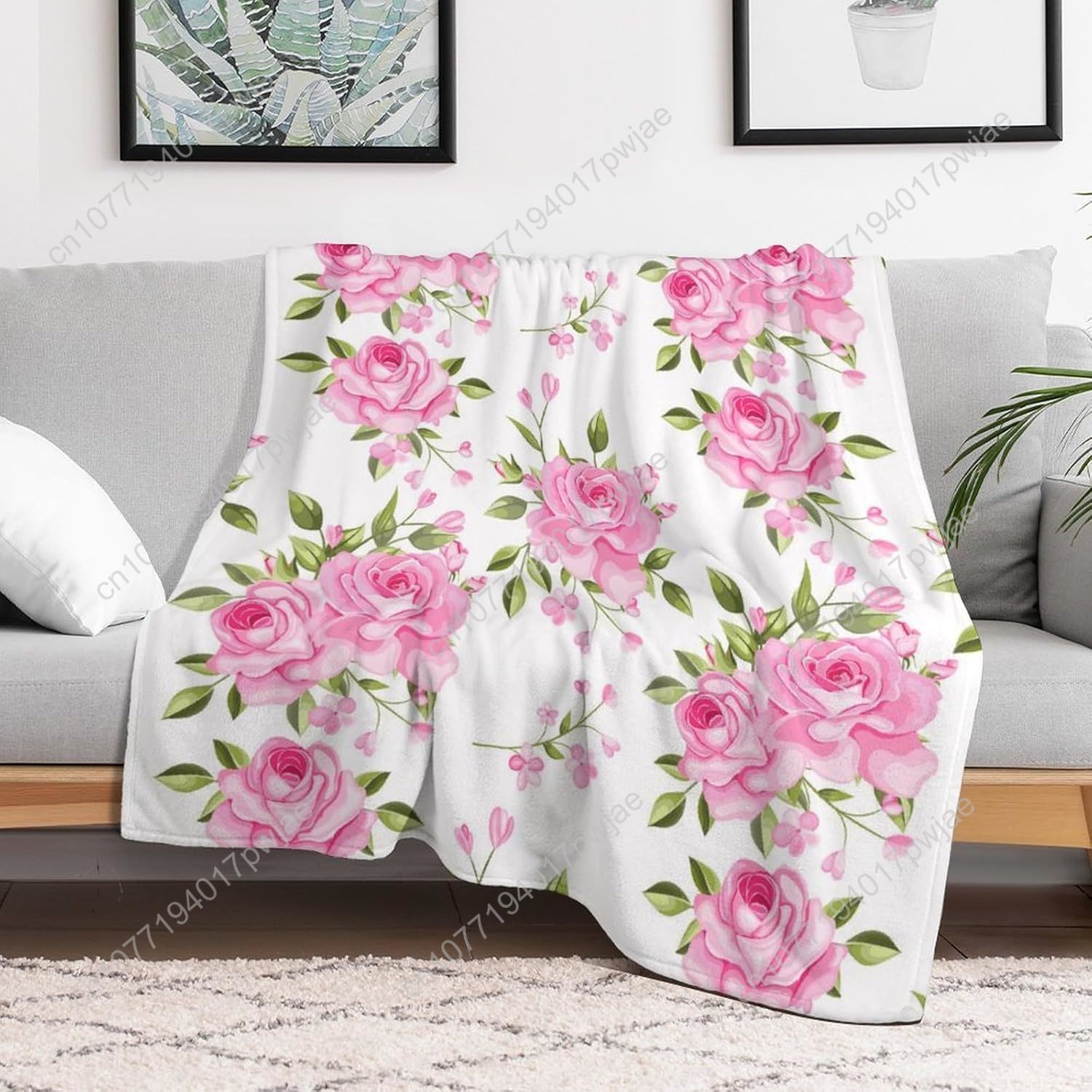 Pembe Çiçekli Battaniye Çiçek  - Home Textiles Blanket incelemesi ve fiyatı