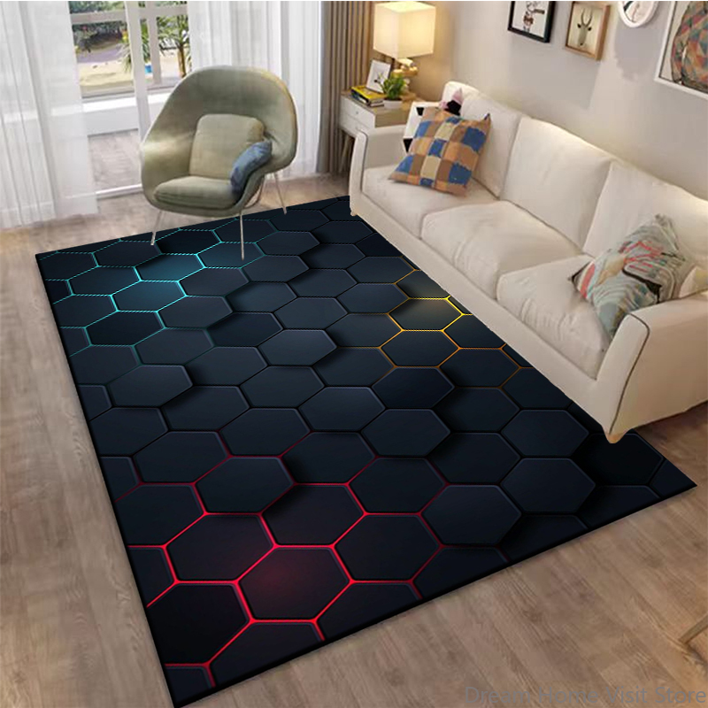 3D Soyut Ayna Geometrik İllüzy - Home Textiles Plaid incelemesi ve fiyatı