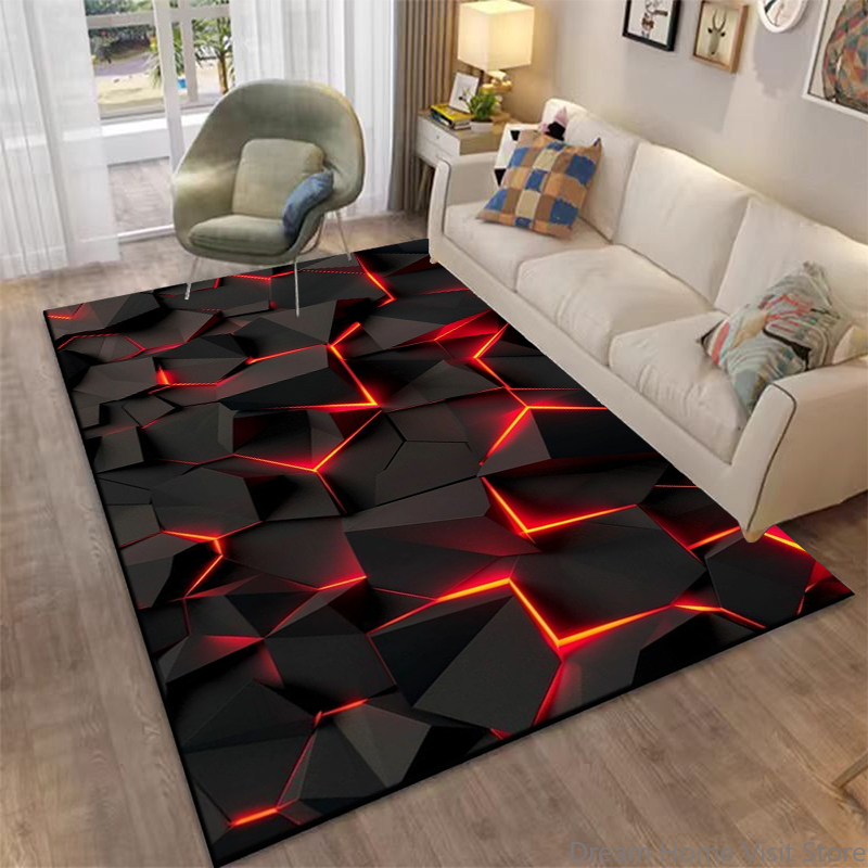 3D Soyut Ayna Geometrik İllüzy - Home Textiles Plaid incelemesi ve fiyatı