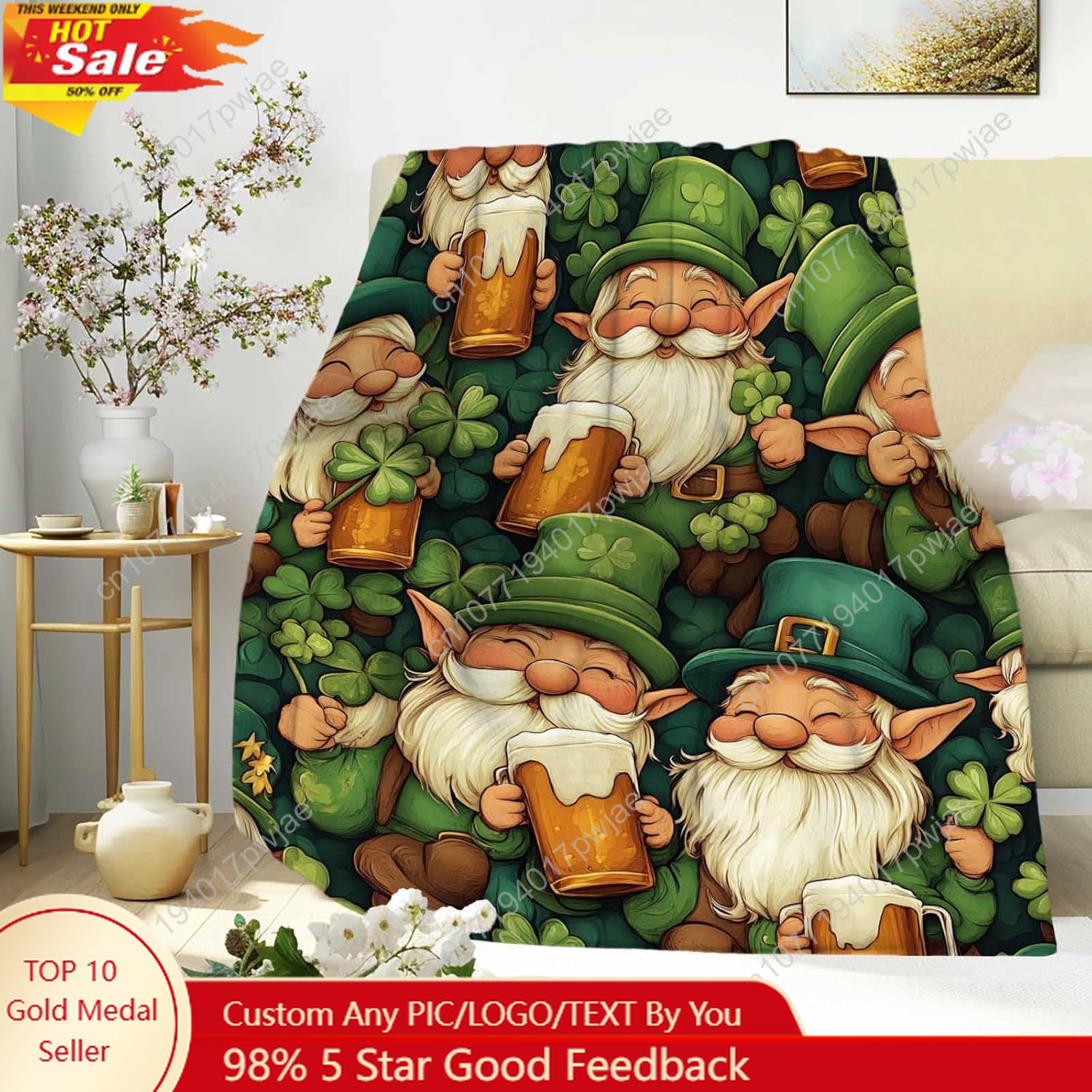 Aziz Patrick Günü Gnome Battan - Home Textiles Blanket incelemesi ve fiyatı